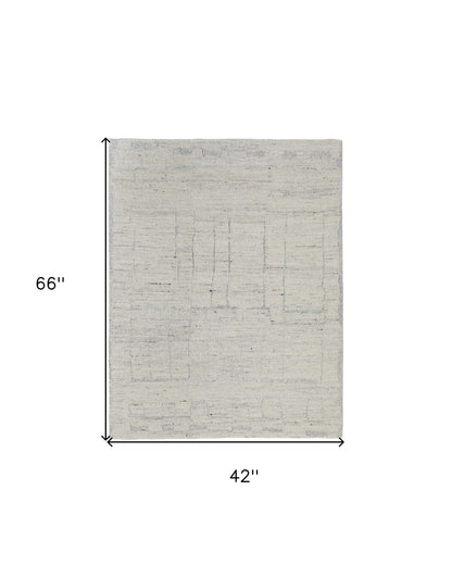 4 x 6 Gray & Ivory Hand Woven Rug