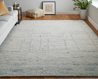 8 x 10 Gray & Ivory Hand Woven Rug