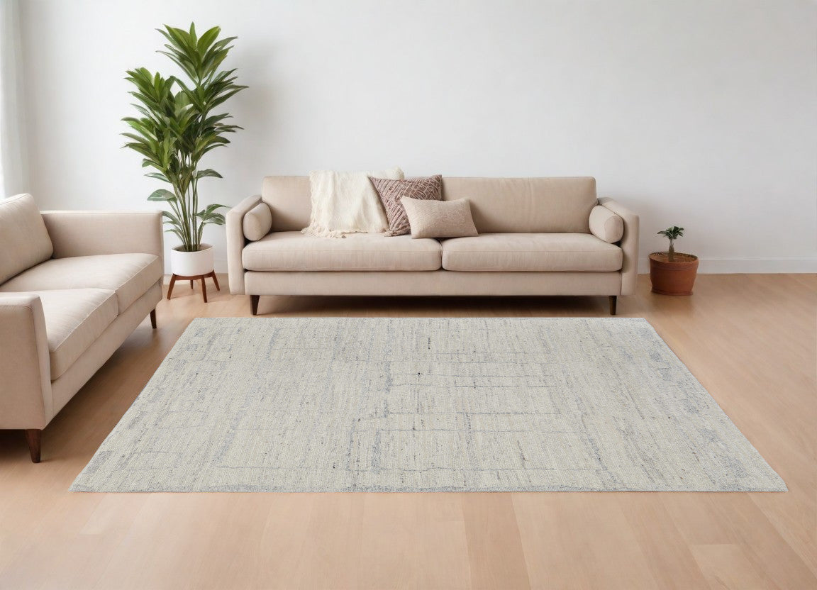 12 x 15 Gray & Ivory Hand Woven Rug