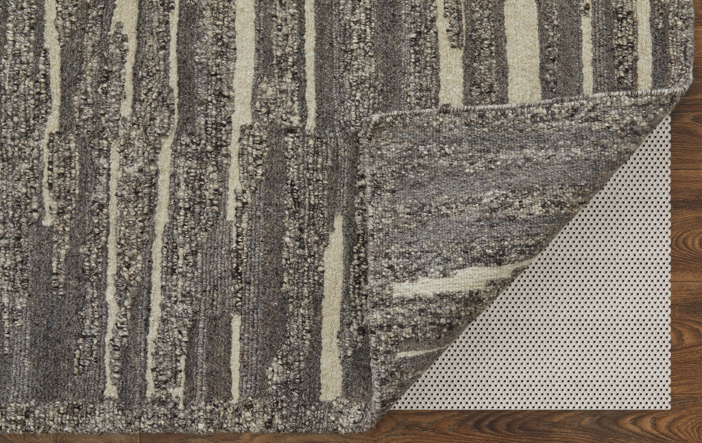 4 x 6 Gray Ivory & Taupe Hand Woven Rug