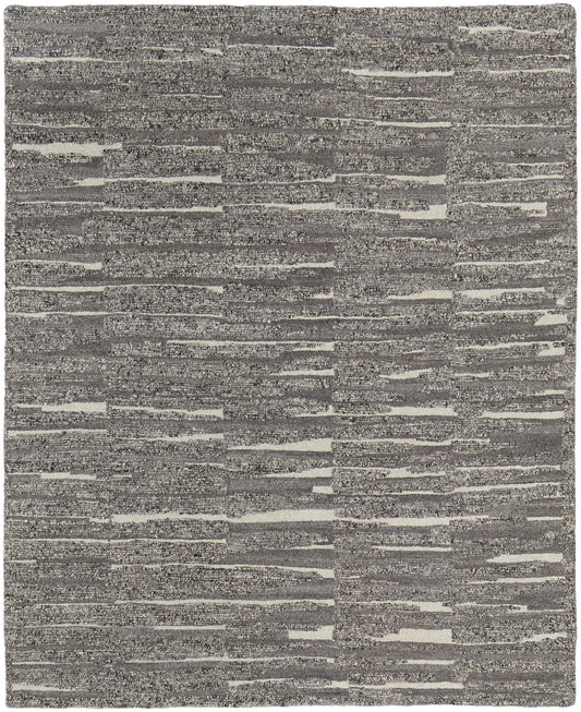 4 x 6 Gray Ivory & Taupe Hand Woven Rug