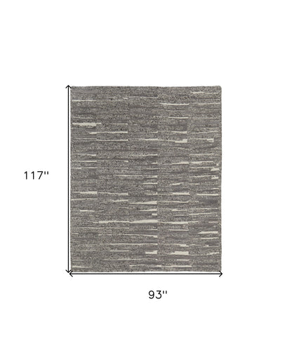 8 x 10 Gray Ivory & Taupe Hand Woven Rug