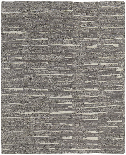 12 x 15 Gray Ivory & Taupe Hand Woven Rug