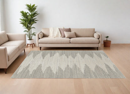 12 x 15 Gray & Ivory Ombre Hand Woven Rug