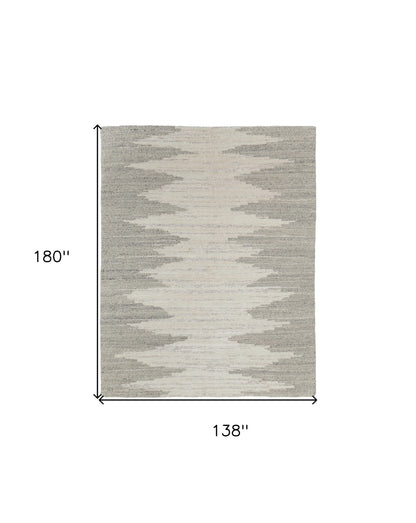 12 x 15 Gray & Ivory Ombre Hand Woven Rug