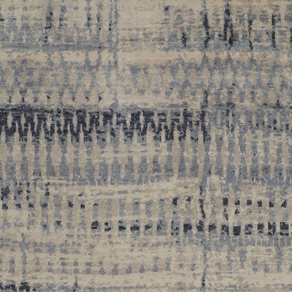 12 x 15 Gray Blue & Ivory Wool Hand Knotted Rug