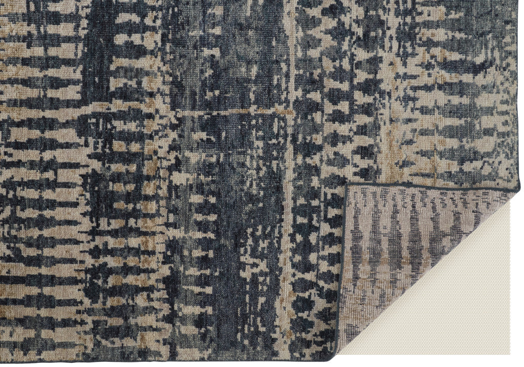 12 x 15 Blue Gray & Tan Wool Hand Knotted Rug