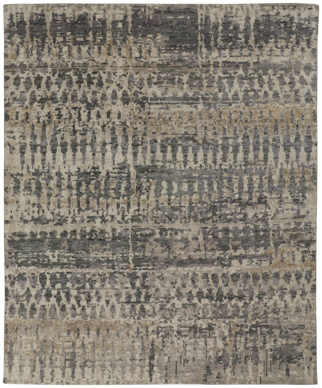 4 x 6 Gray Taupe & Ivory Wool Hand Knotted Rug