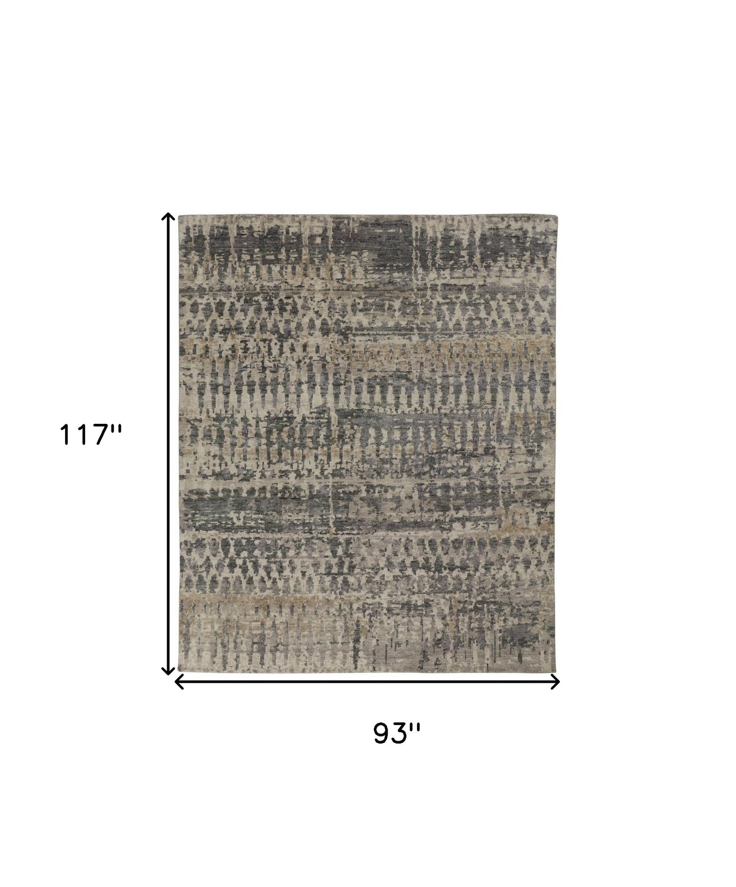 8 x 10 Gray Taupe & Ivory Wool Hand Knotted Rug