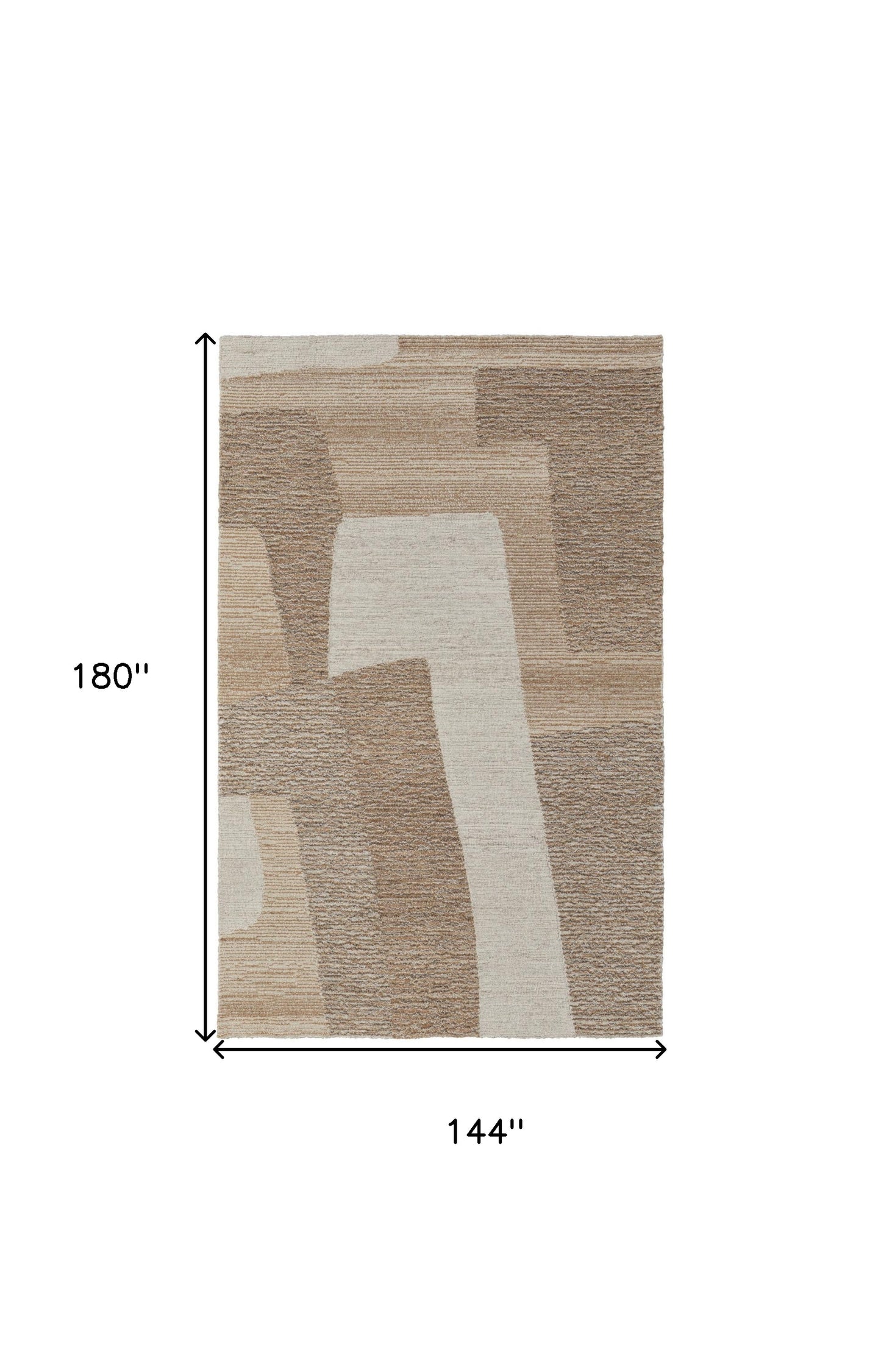 12 x 15 Brown Tan & Ivory Wool Hand Tufted Rug