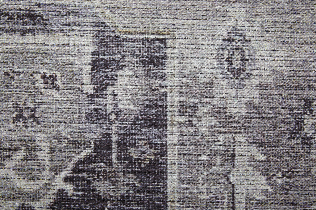 9 x 12 Gray & Ivory Oriental Power Loom Washable Rug