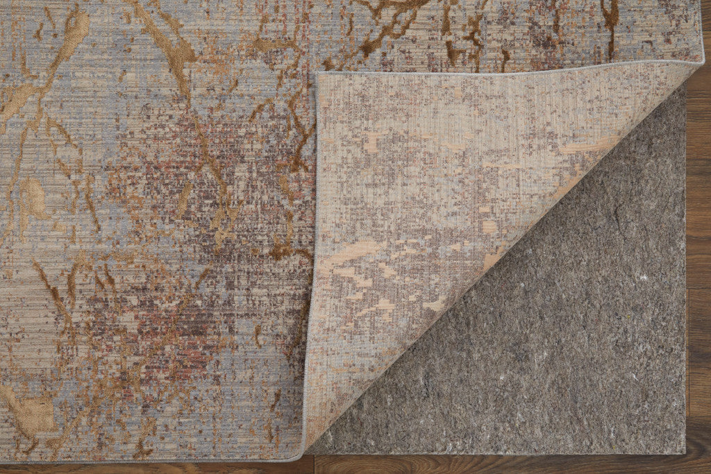 10 x 13 Brown Taupe & Tan Power Loom Rug