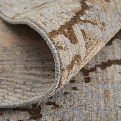 10 x 13 Brown Taupe & Tan Power Loom Rug