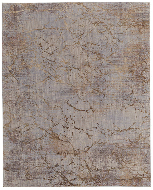10 x 13 Brown Taupe & Tan Power Loom Rug
