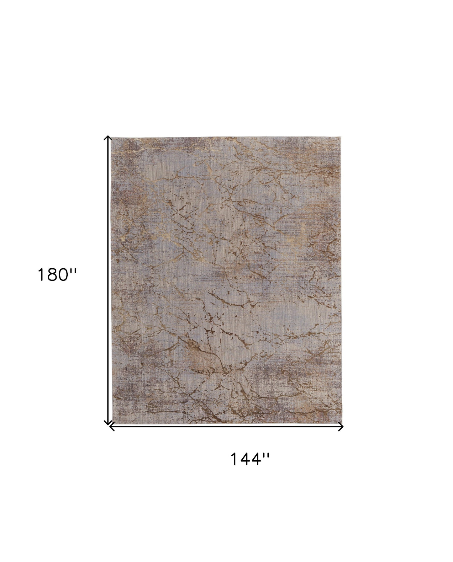 12 x 15 Brown Taupe & Tan Power Loom Rug