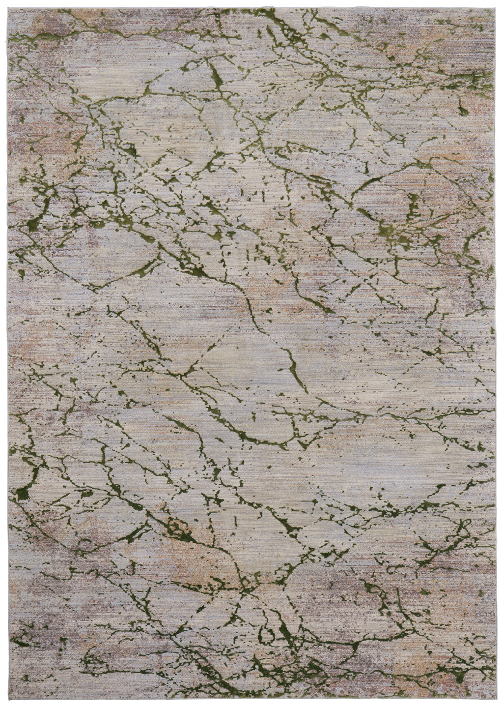 10 x 13 Taupe Green & Tan Power Loom Rug