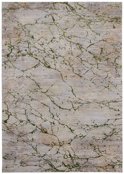 10 x 13 Taupe Green & Tan Power Loom Rug