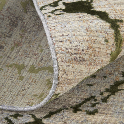 10 x 13 Taupe Green & Tan Power Loom Rug