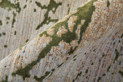 12 x 15 Taupe Green & Tan Power Loom Rug