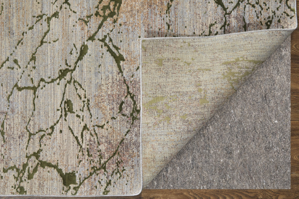 12 x 15 Taupe Green & Tan Power Loom Rug