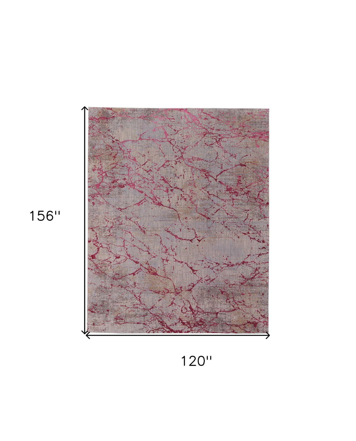 10 x 13 Pink Taupe & Gray Power Loom Rug