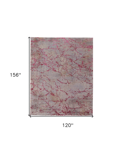 10 x 13 Pink Taupe & Gray Power Loom Rug