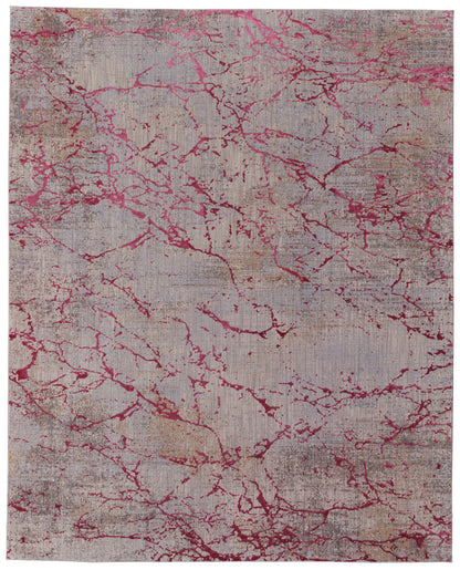 10 x 13 Pink Taupe & Gray Power Loom Rug