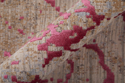 10 x 13 Pink Taupe & Gray Power Loom Rug