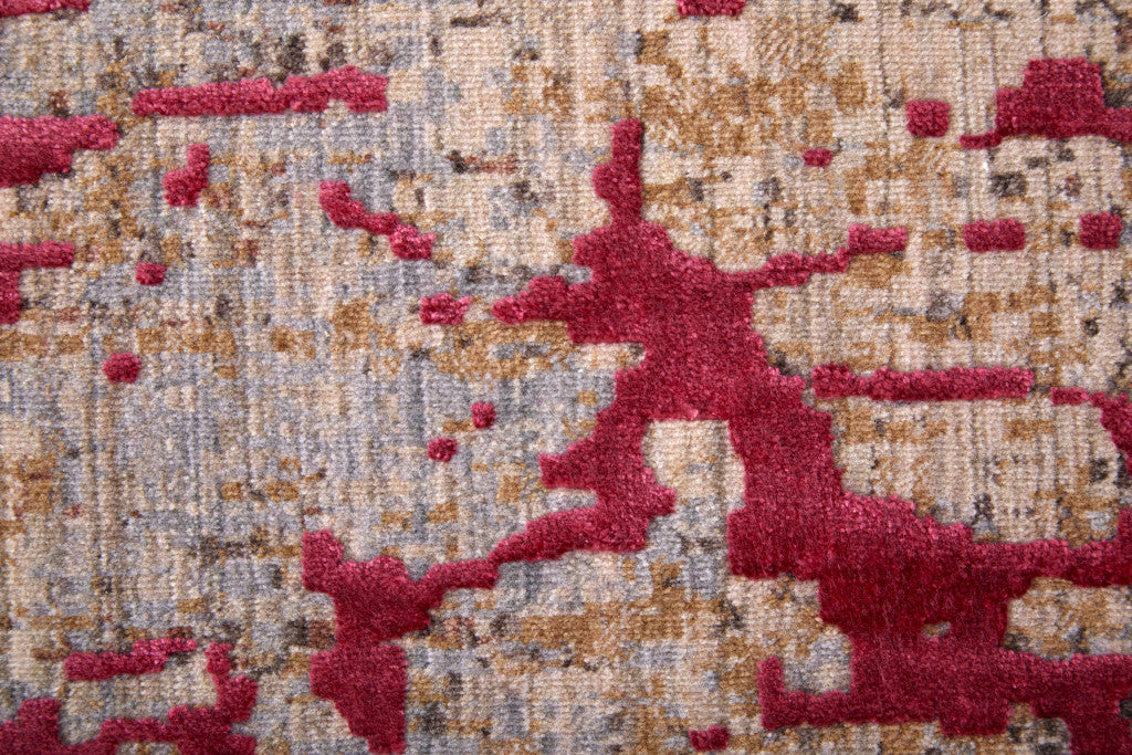 10 x 13 Pink Taupe & Gray Power Loom Rug