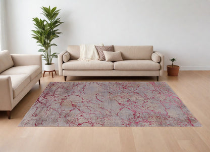 10 x 13 Pink Taupe & Gray Power Loom Rug