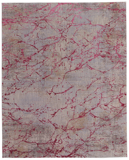 10 x 13 Pink Taupe & Gray Power Loom Rug