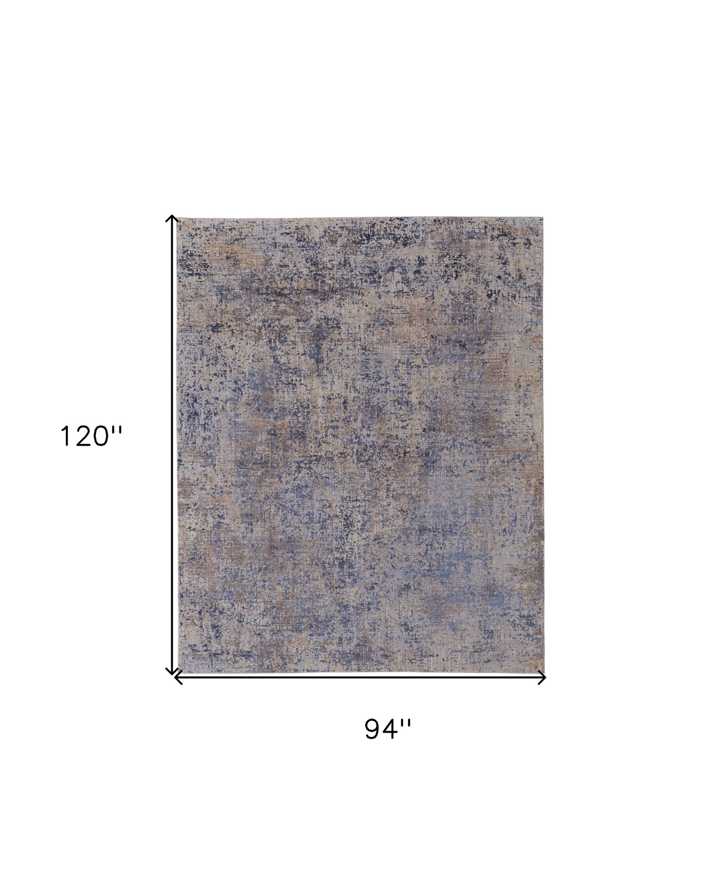 8 x 10 Blue Brown & Tan Power Loom Rug
