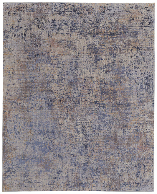 10 x 13 Blue Brown & Tan Power Loom Rug