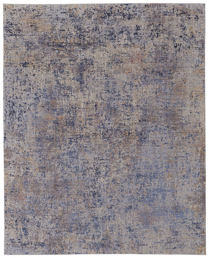 10 x 13 Blue Brown & Tan Power Loom Rug