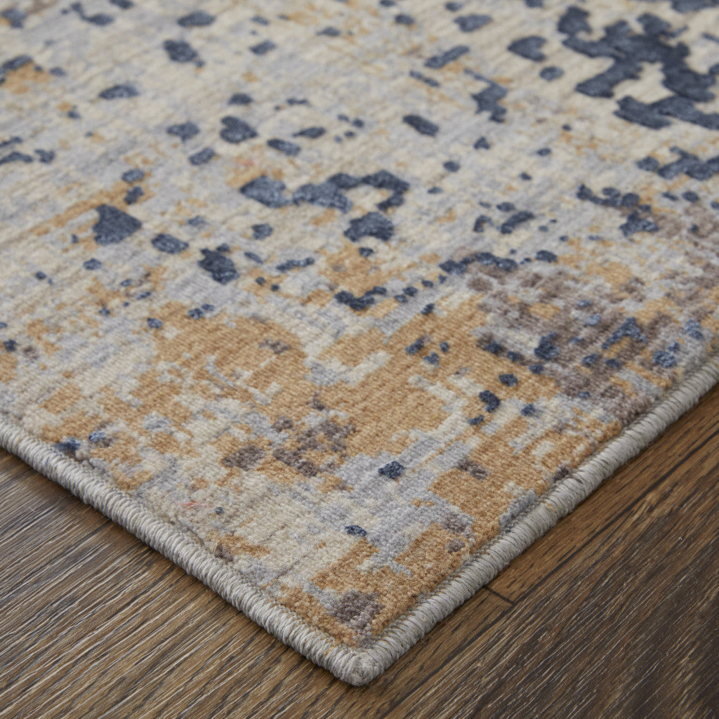 10 x 13 Blue Brown & Tan Power Loom Rug