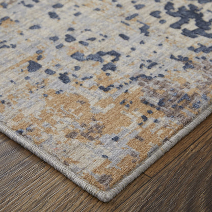 10 x 13 Blue Brown & Tan Power Loom Rug