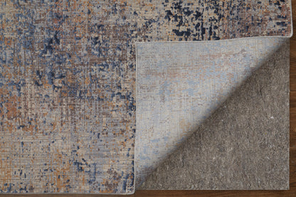 10 x 13 Blue Brown & Tan Power Loom Rug