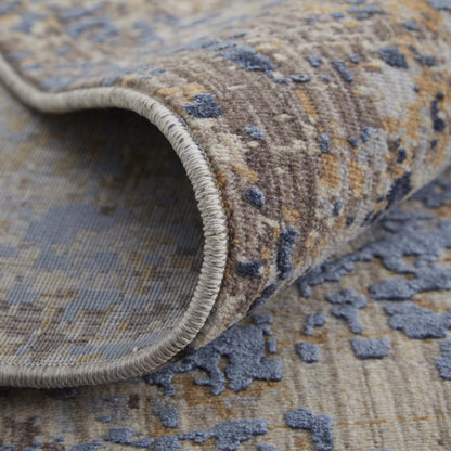 10 x 13 Blue Brown & Tan Power Loom Rug