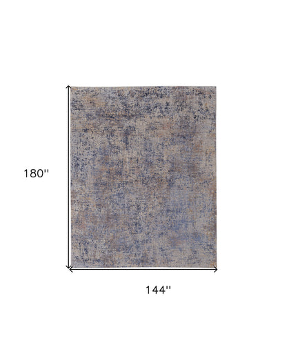 12 x 15 Blue Brown & Tan Power Loom Rug