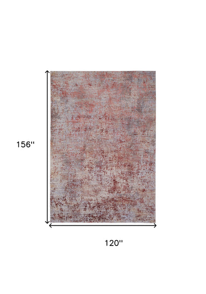 10 x 13 Red & Gray Power Loom Rug