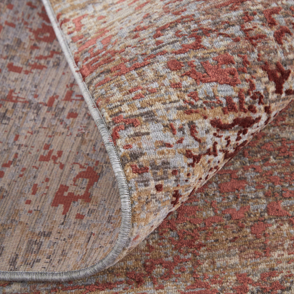 10 x 13 Red & Gray Power Loom Rug