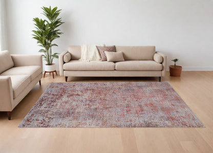 12 x 15 Red & Gray Power Loom Rug