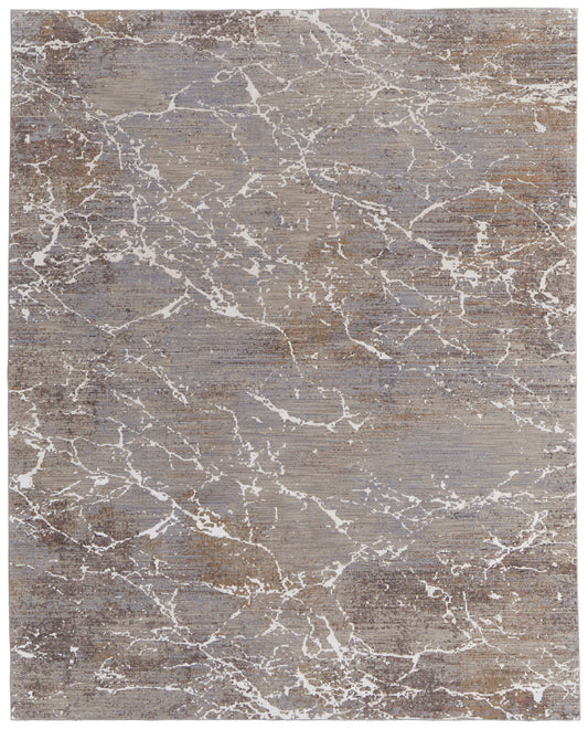 12 x 15 Ivory Brown & Taupe Power Loom Rug