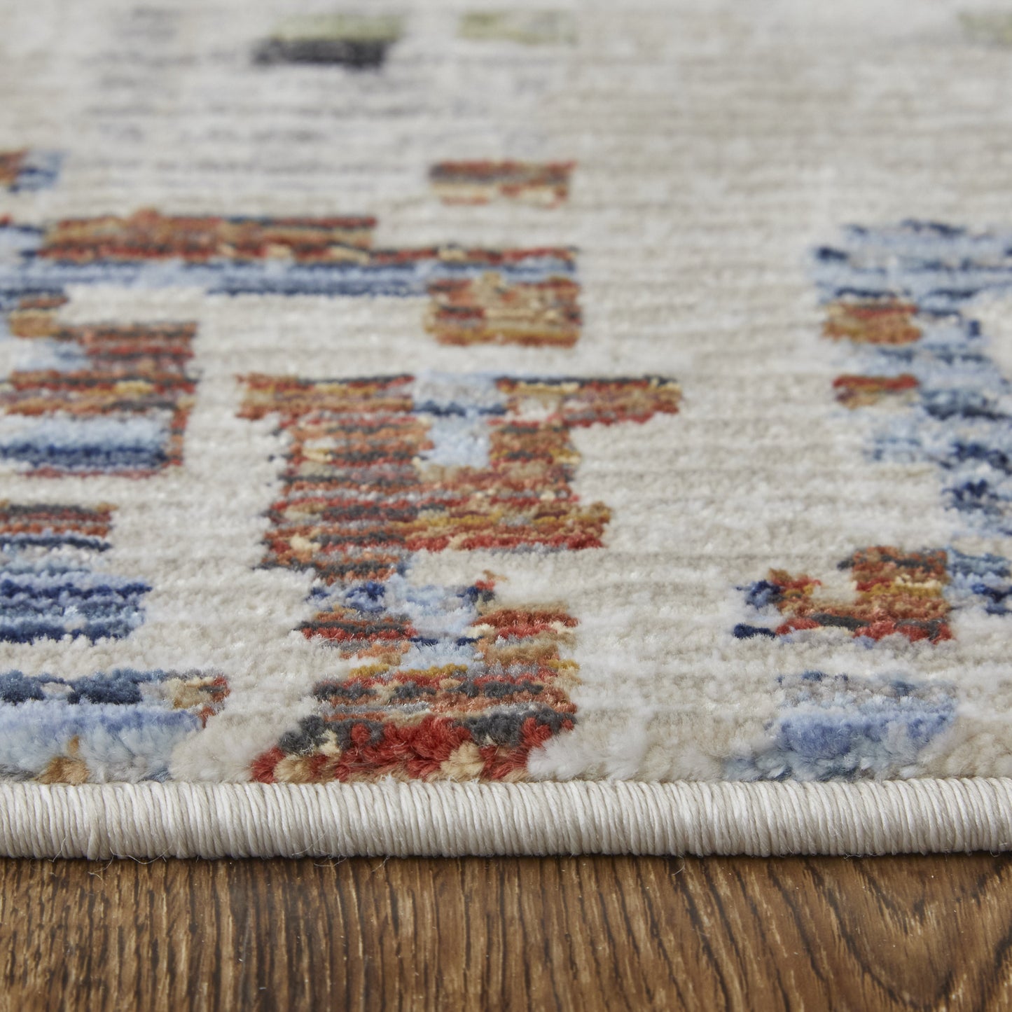 8 x 10 Ivory Green & Blue Power Loom Rug