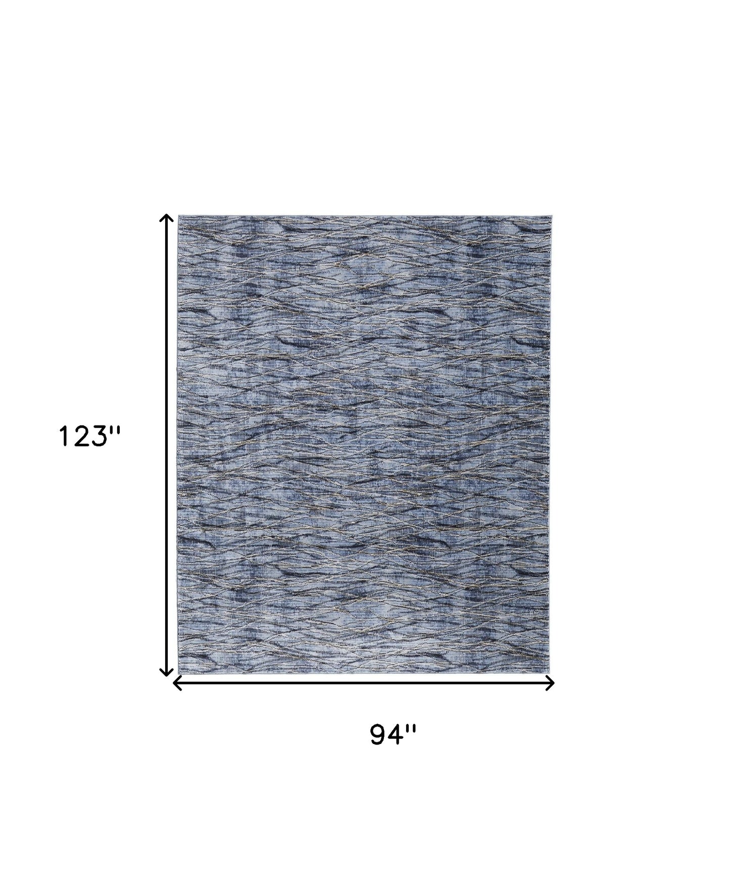 8 x 10 Blue Ivory & Tan Power Loom Rug