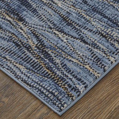 8 x 10 Blue Ivory & Tan Power Loom Rug