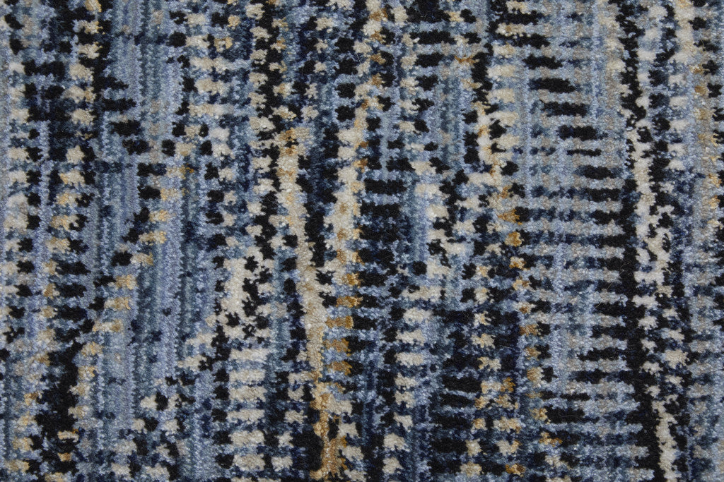 8 x 10 Blue Ivory & Tan Power Loom Rug