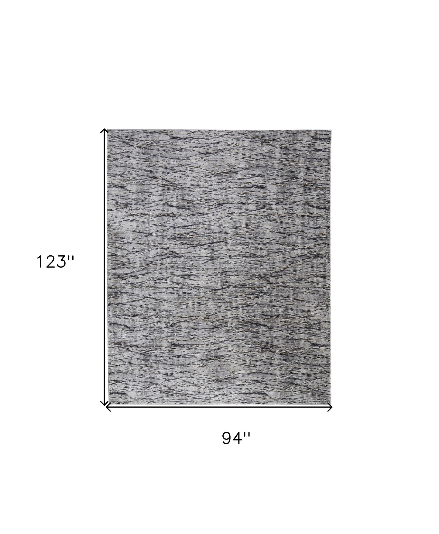 8 x 10 Gray Ivory & Tan Power Loom Rug