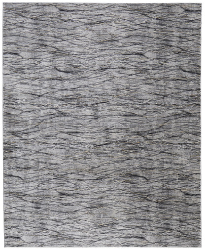 8 x 10 Gray Ivory & Tan Power Loom Rug