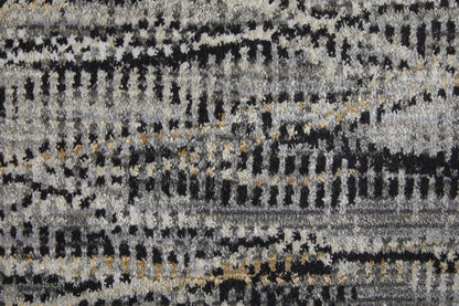 8 x 10 Gray Ivory & Tan Power Loom Rug